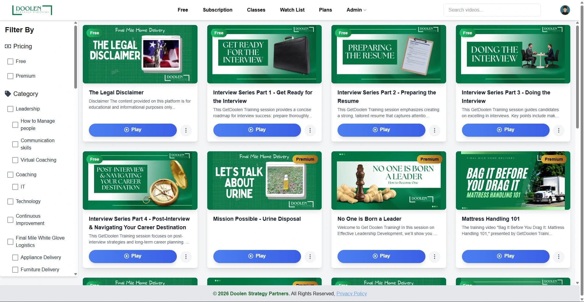 Digital Video Training Platform